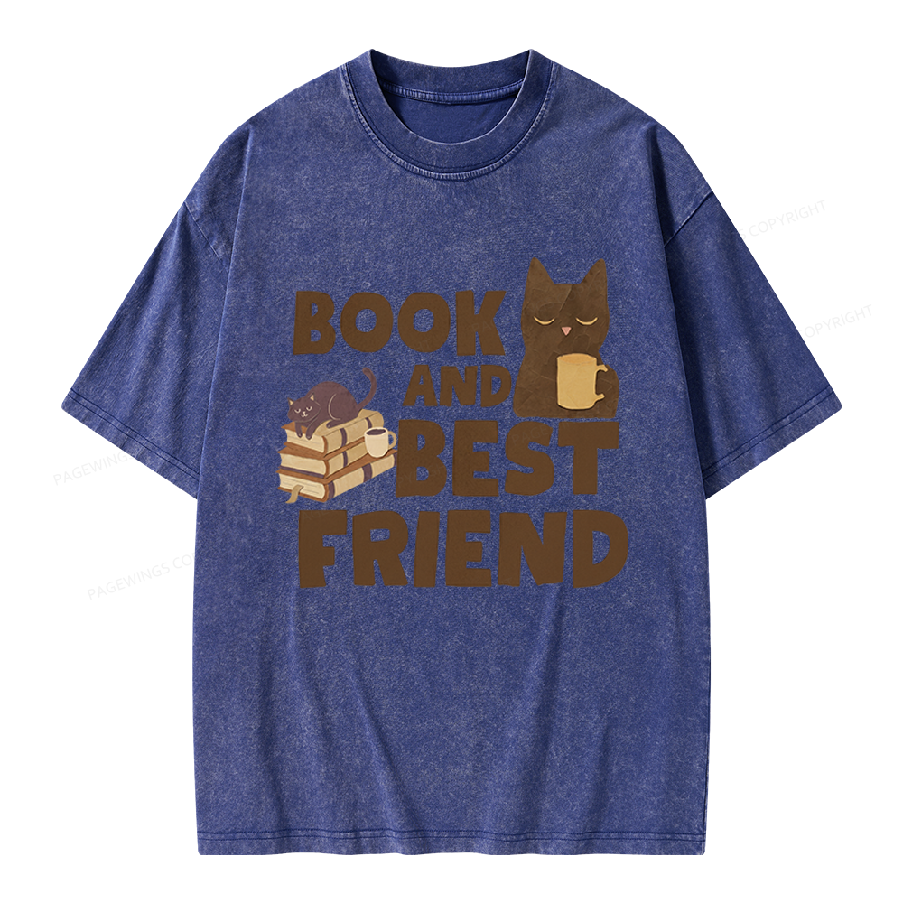 Pagewings Book And Best Friend Unisex Washed T-shirt
