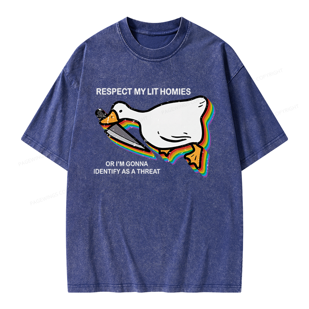 Pagewings Respect My Lit Homies Unisex Washed T-shirt