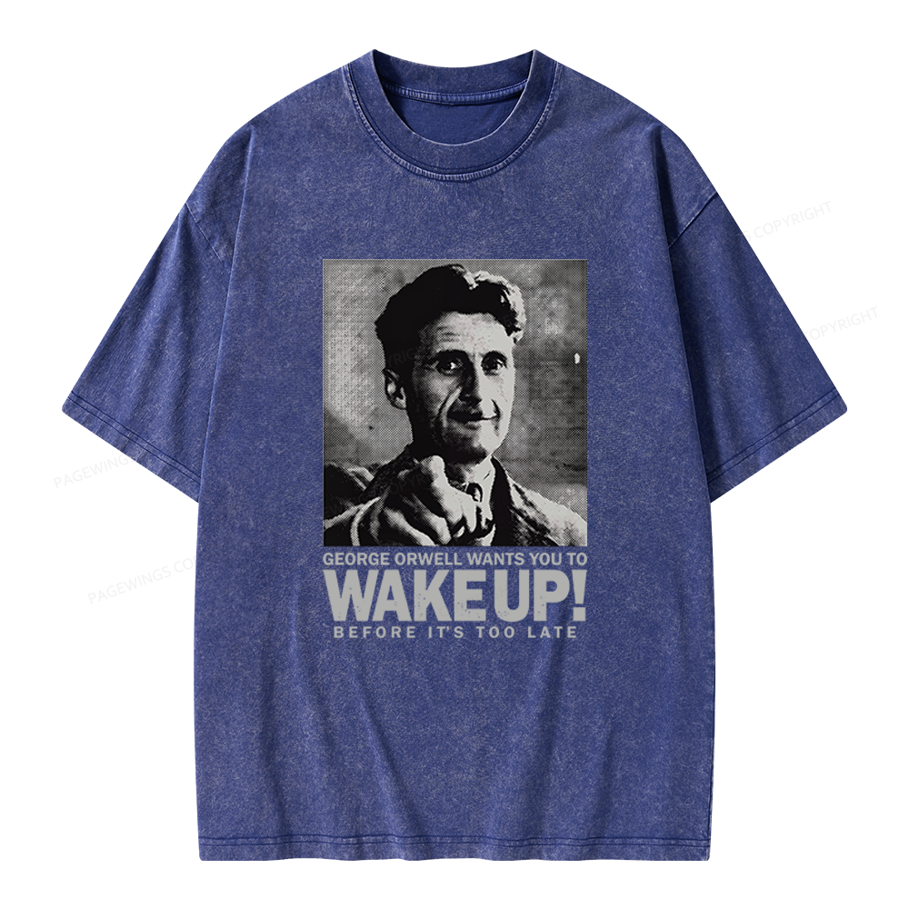 Pagewings Wake Up Unisex Washed T-shirt