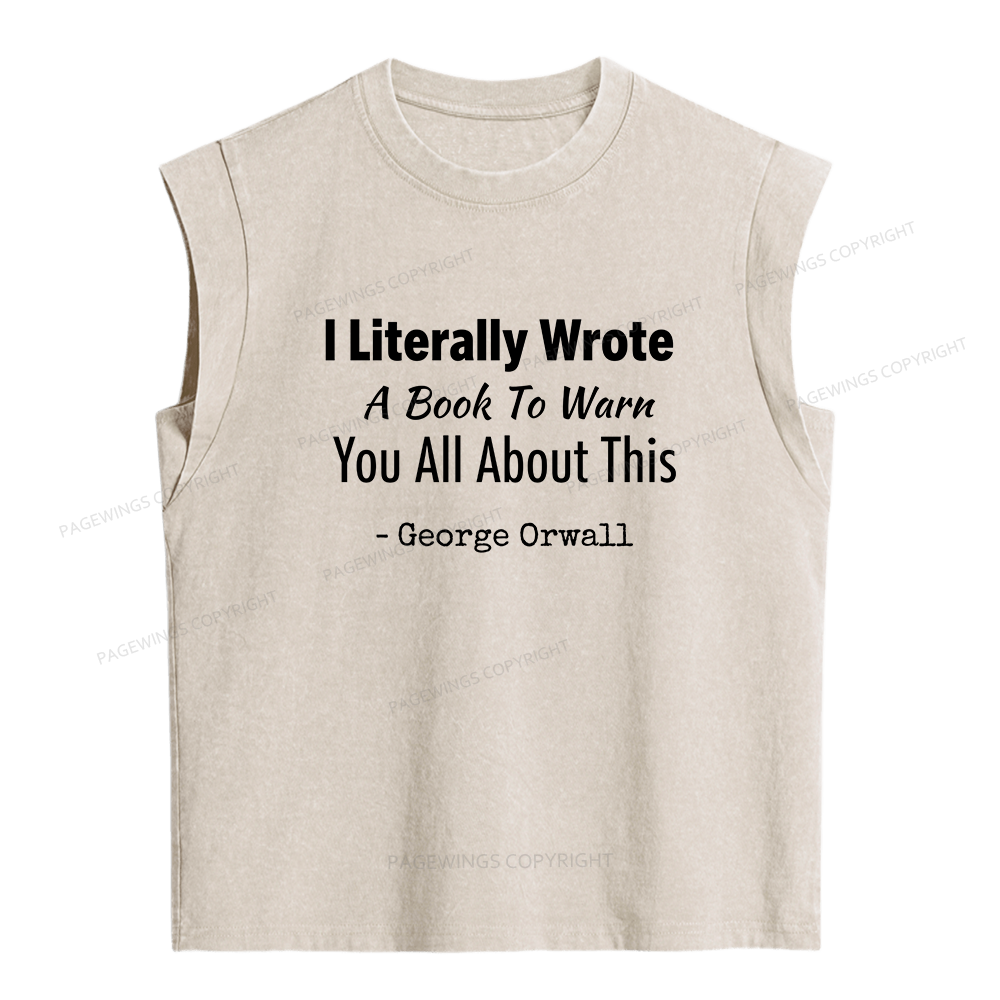 Pagewings I Literally Wrote A Book To Warn You Women's Washed Tank Top