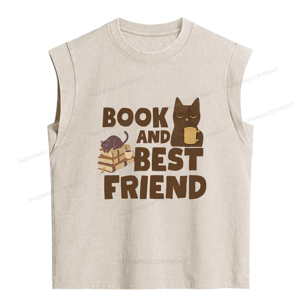 Pagewings Book And Best Friend Women's Washed Tank Top