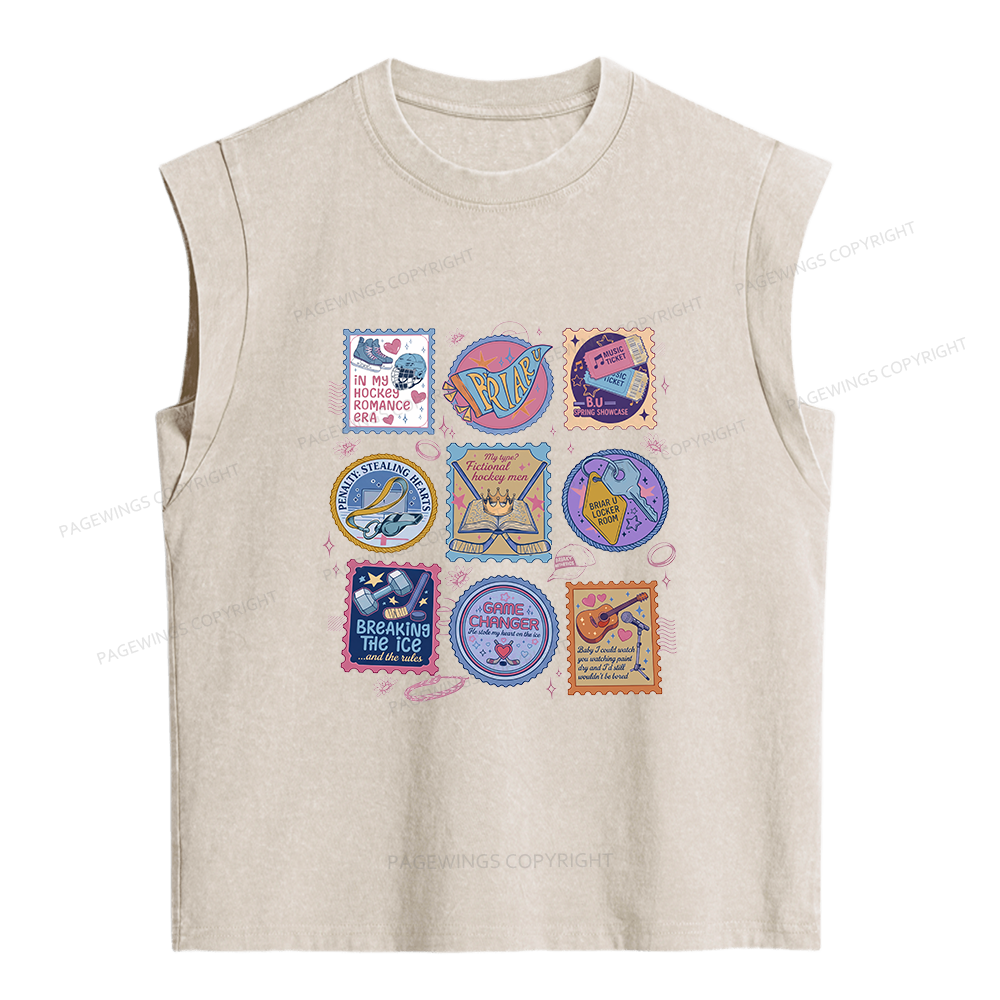 Pagewings In My Hockey Romance Era Women's Washed Tank Top