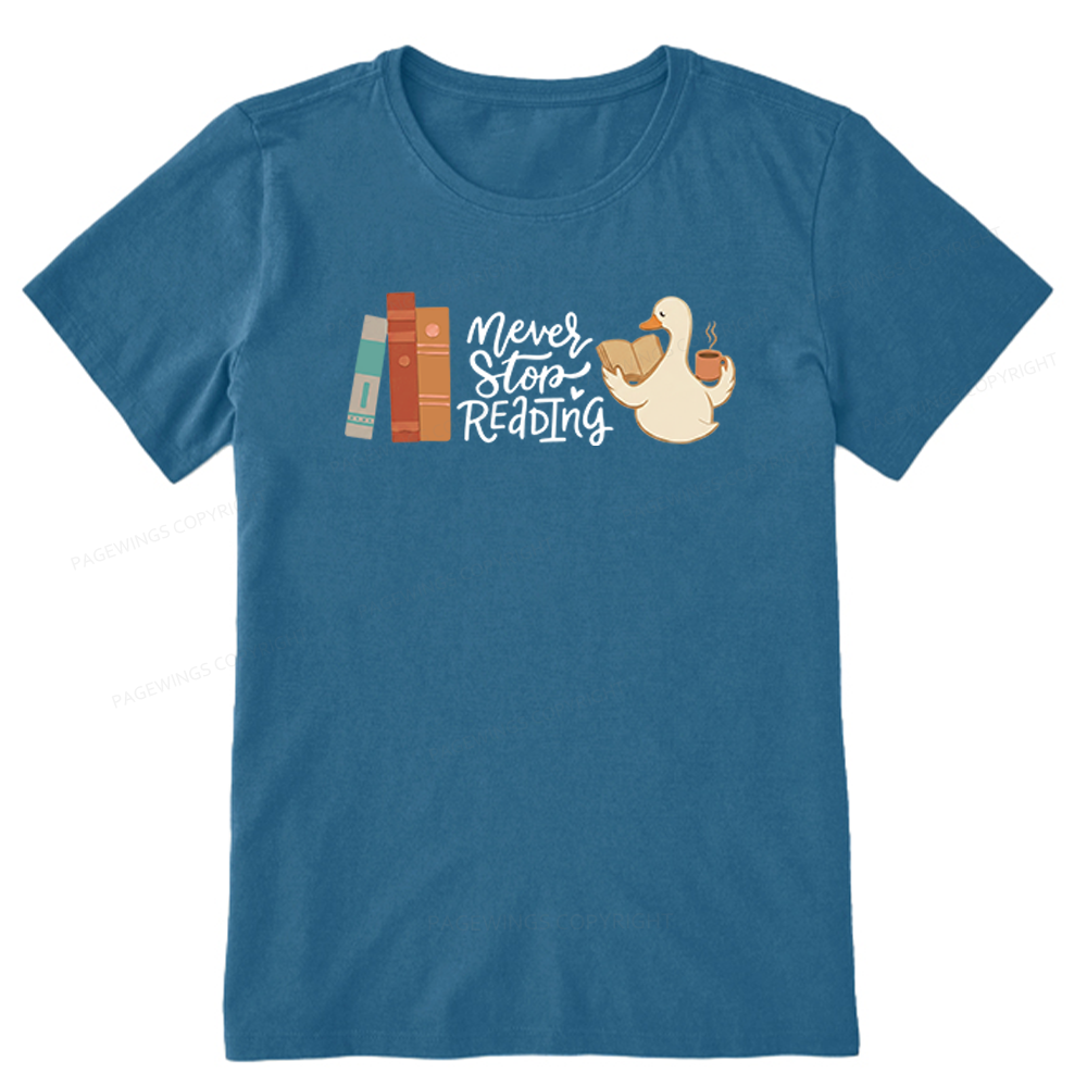 Pagewings Never Stop Reading Unisex Classic T-shirt
