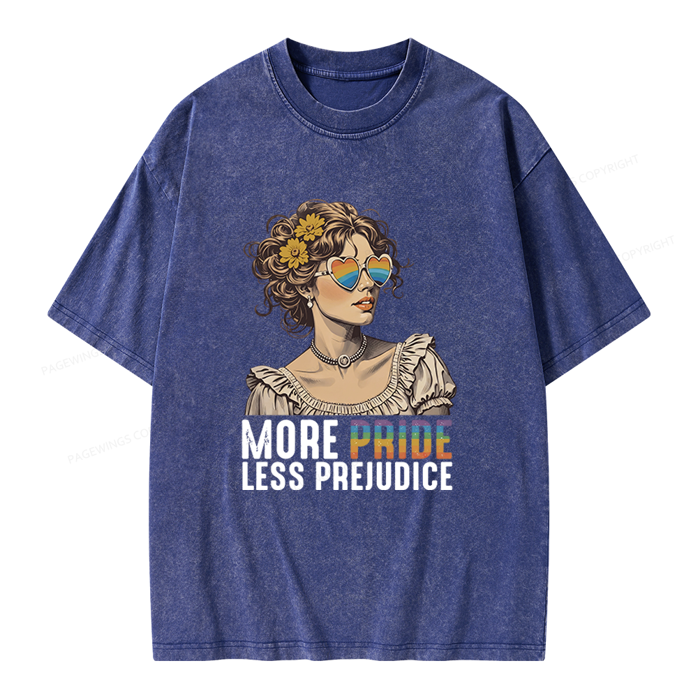 Pagewings More Pride Less Prejudice Unisex Washed T-shirt
