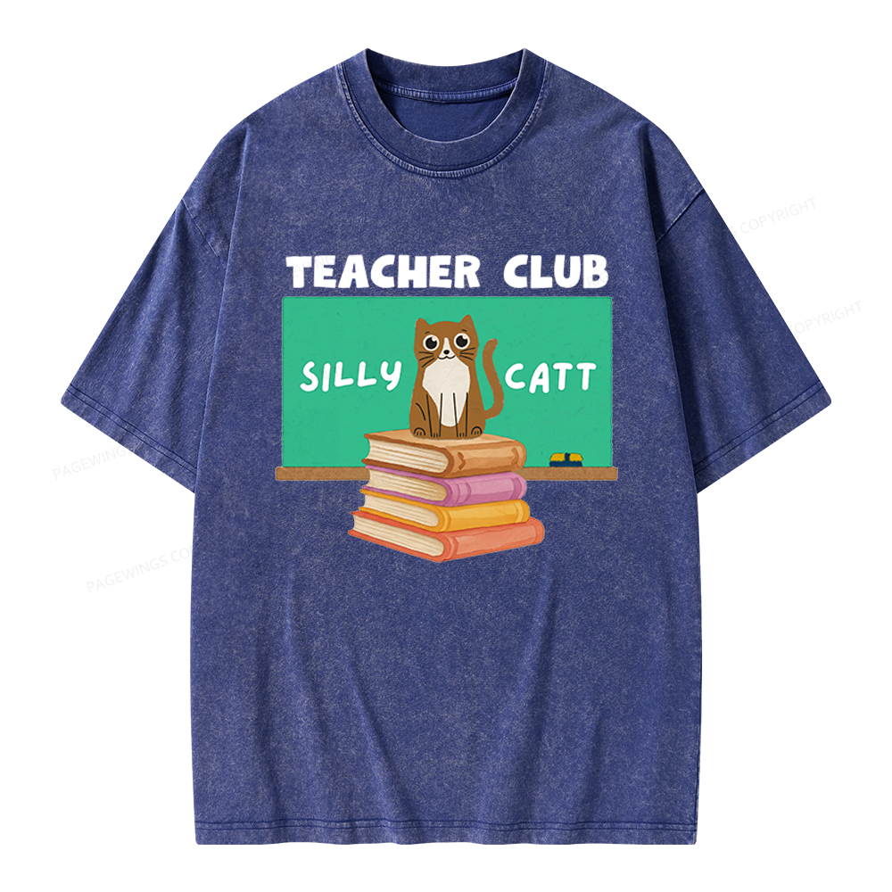 Pagewings Teacher Club Unisex Washed T-shirt