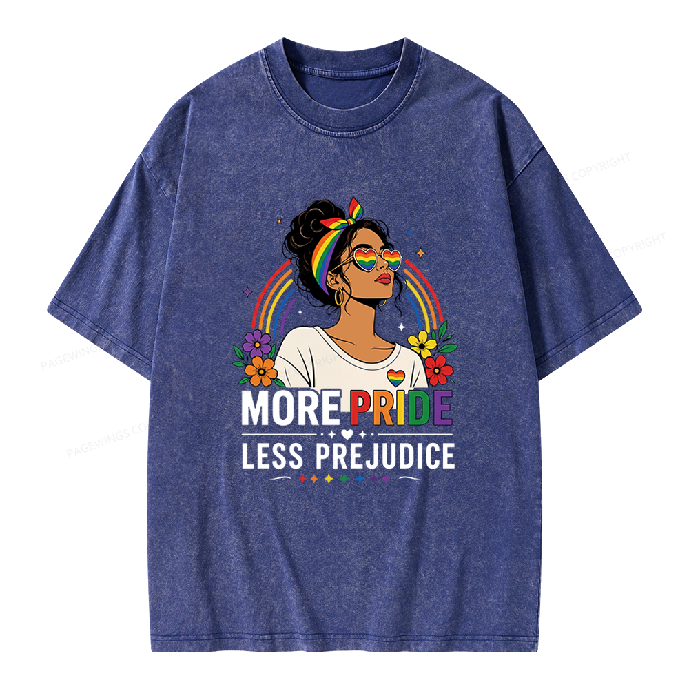 Pagewings More Pride Less Prejudice Unisex Washed T-shirt