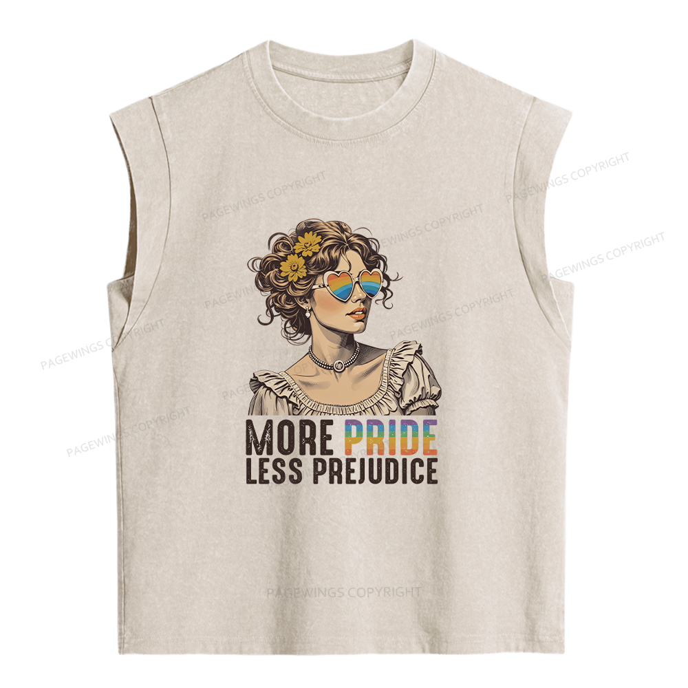 Pagewings More Pride Less Prejudice Women's Washed Tank Top