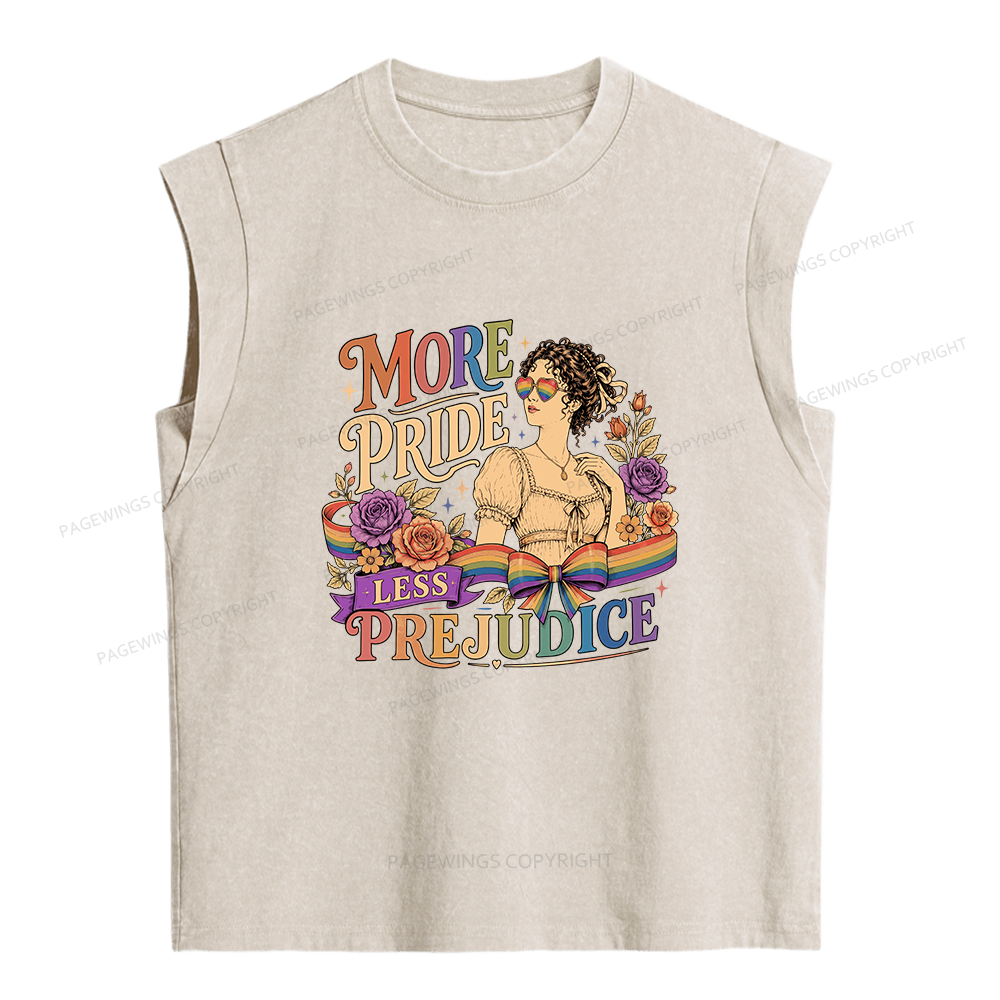 Pagewings More Pride Less Prejudice Women's Washed Tank Top