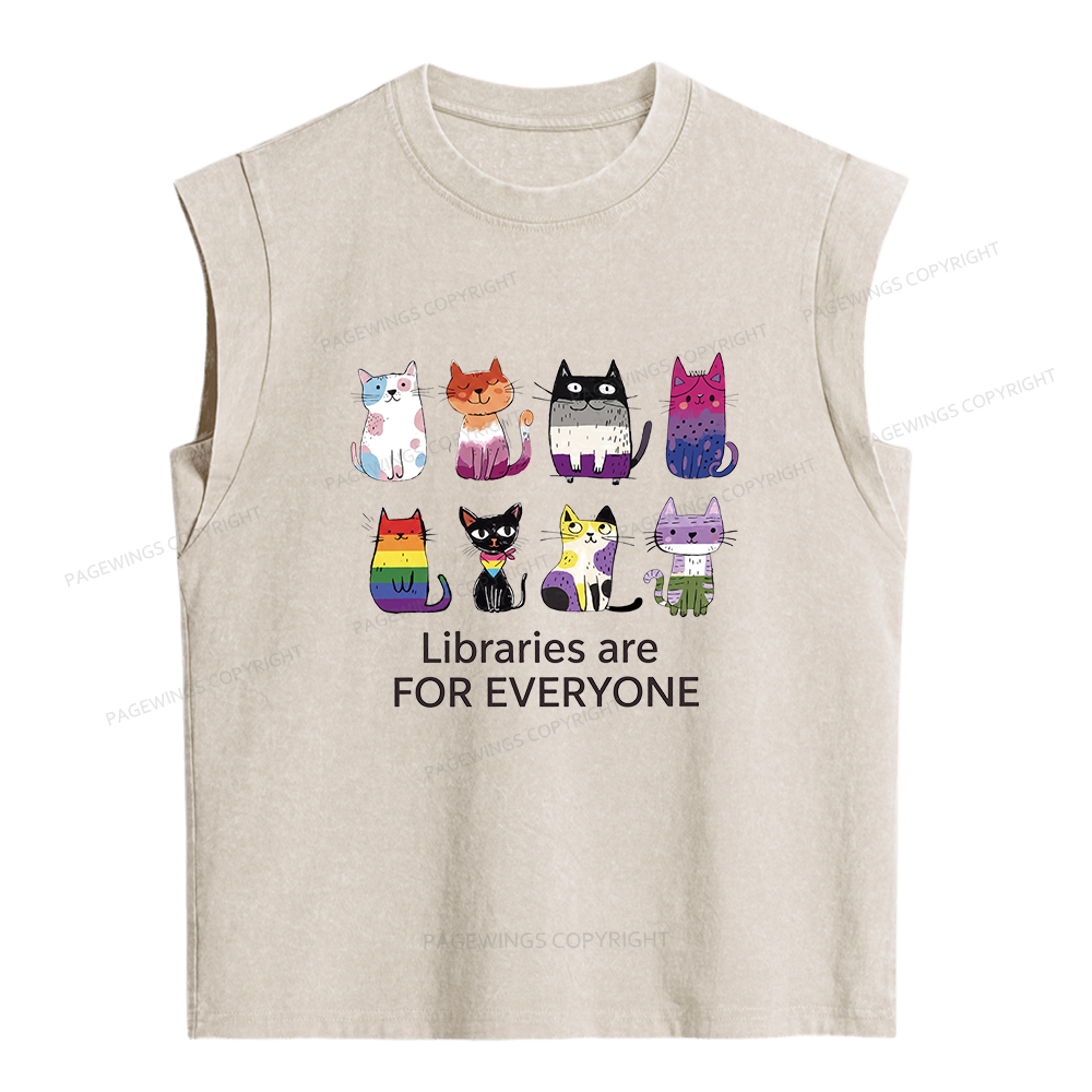 Pagewings LGBTQ Pride Cats Women's Washed Tank Top