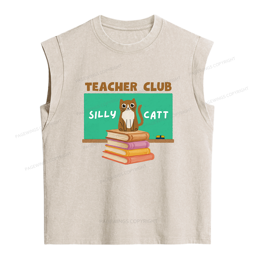 Pagewings Teacher Club Women's Washed Tank Top
