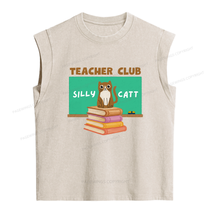 Pagewings Teacher Club Women's Washed Tank Top