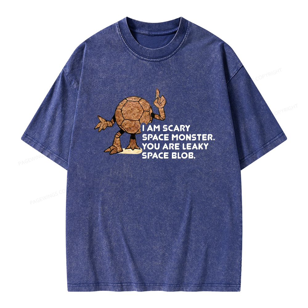 Pagewings I Am Scary Space Monster Unisex Washed T-shirt
