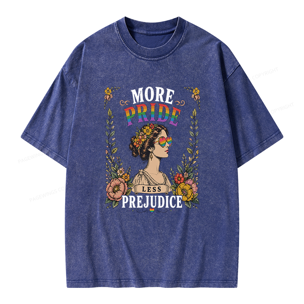 Pagewings More Pride Less Prejudice Unisex Washed T-shirt