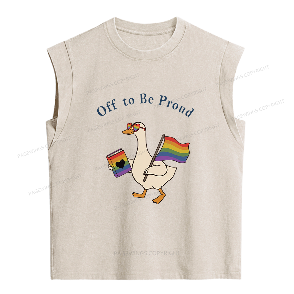 Pagewings Off To Be Proud Women's Washed Tank Top