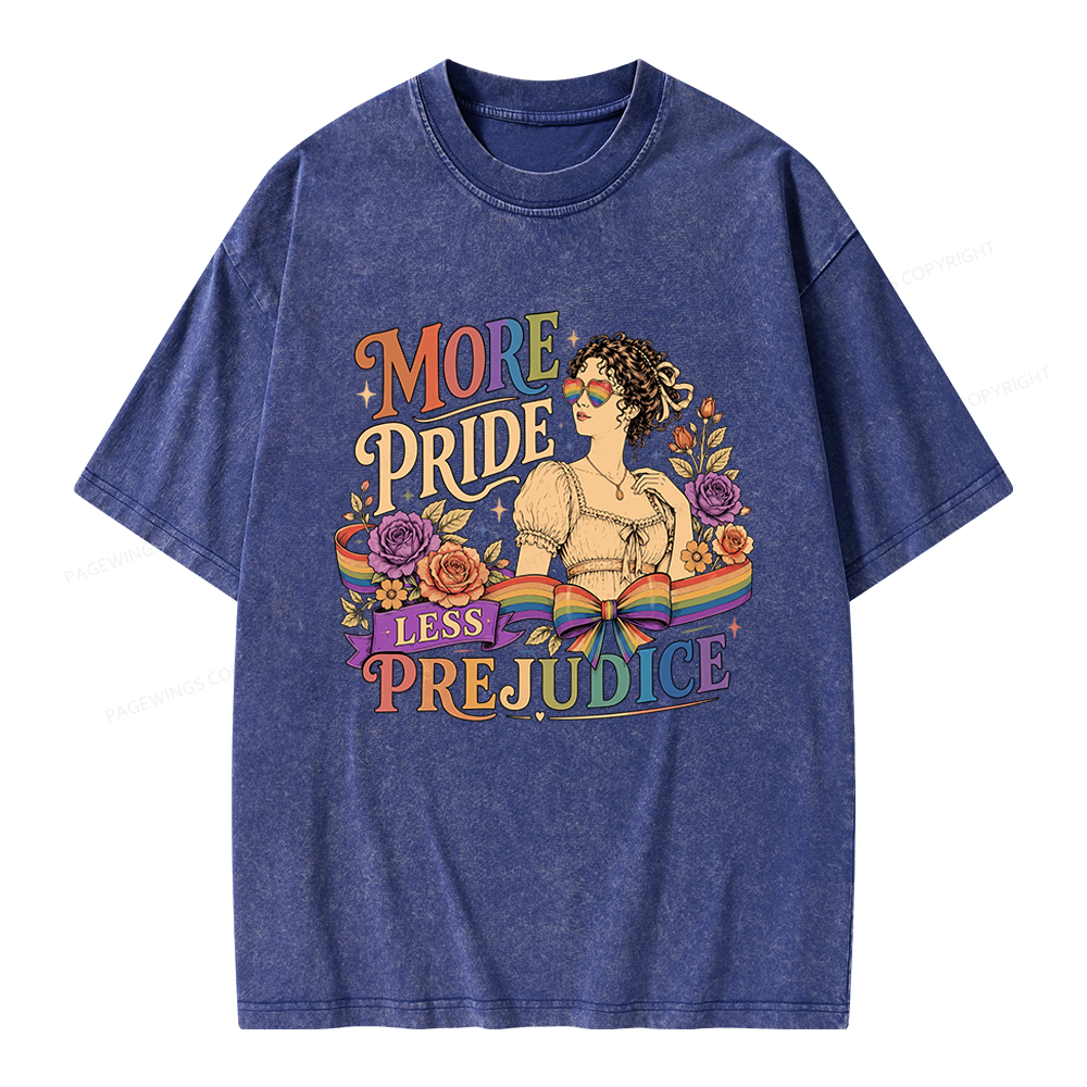 Pagewings More Pride Less Prejudice Unisex Washed T-shirt