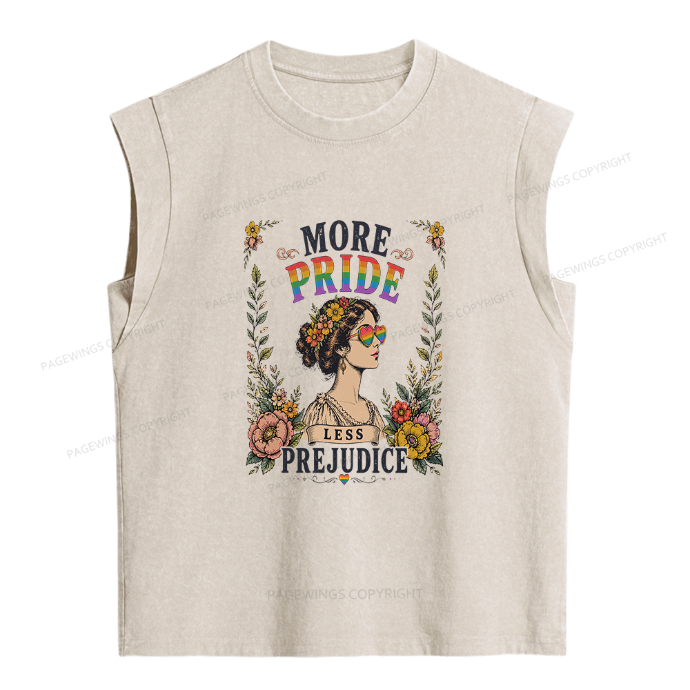 Pagewings More Pride Less Prejudice Women's Washed Tank Top
