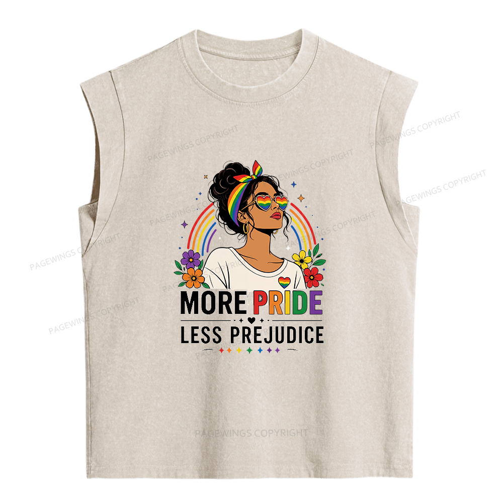 Pagewings More Pride Less Prejudice Women's Washed Tank Top