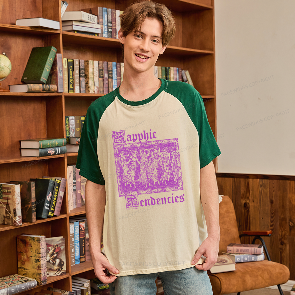Pagewings Sapphic Tendencies Raglan T-shirt