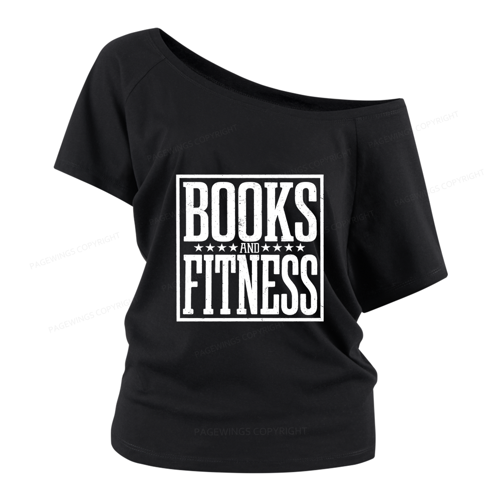 Pagewings Books And Fitness Women Off Shoulder T-shirts