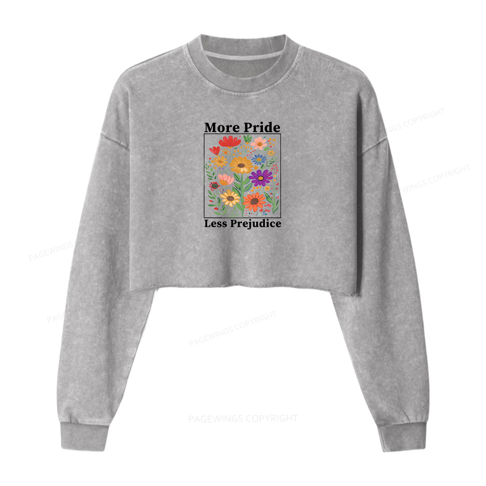 Pagewings More Pride Less Prejudice Washed Crop Sweatshirt