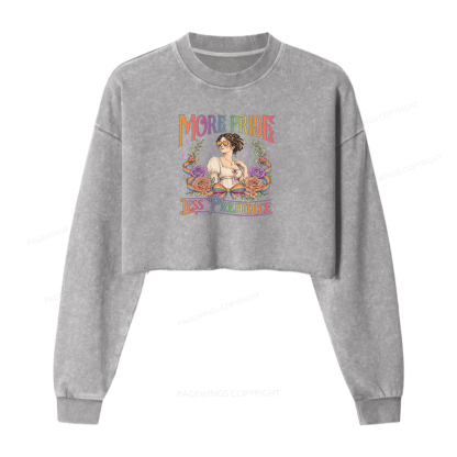 Pagewings More Pride Less Prejudice Washed Crop Sweatshirt