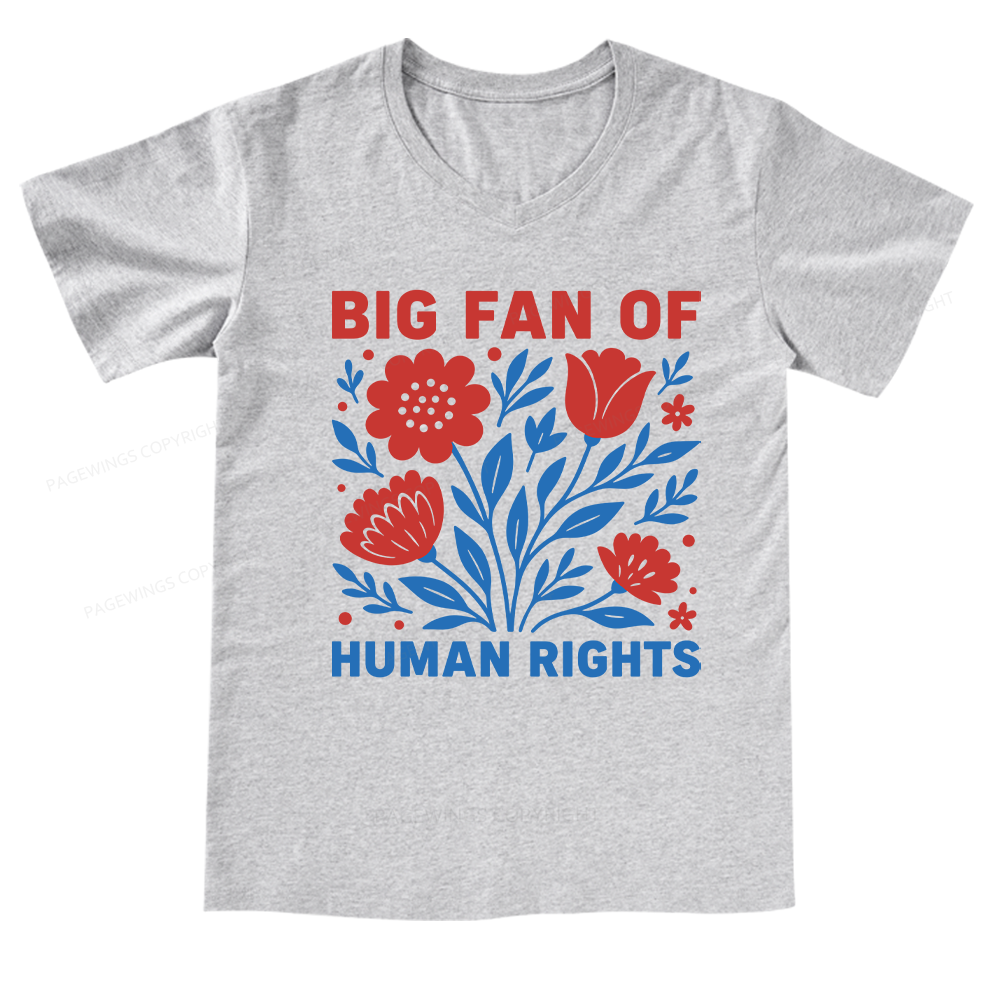 Pagewings Big Fan Of Human Rights V-neck T-shirt