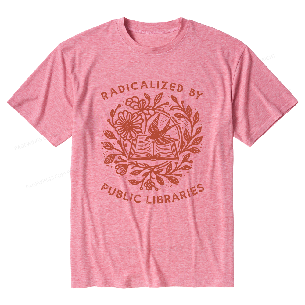 Pagewings Soft Radicalized By Public Libraries Unisex Heather T-Shirt