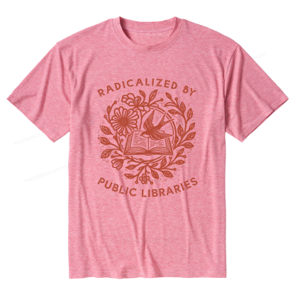 Pagewings Soft Radicalized By Public Libraries Unisex Heather T-Shirt
