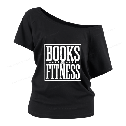 Pagewings Books And Fitness Women Off Shoulder T-shirts