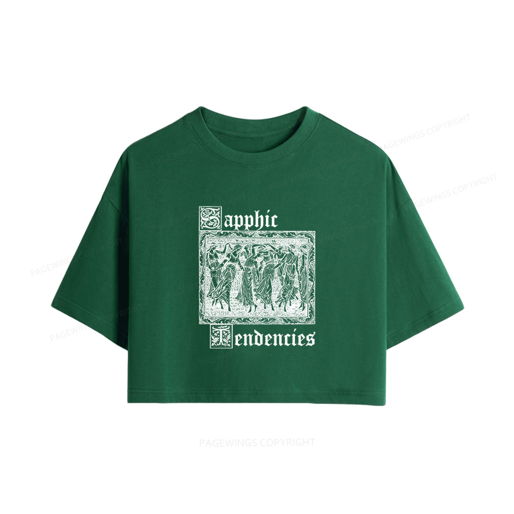 Pagewings Sapphic Tendencies Women Crop Tops