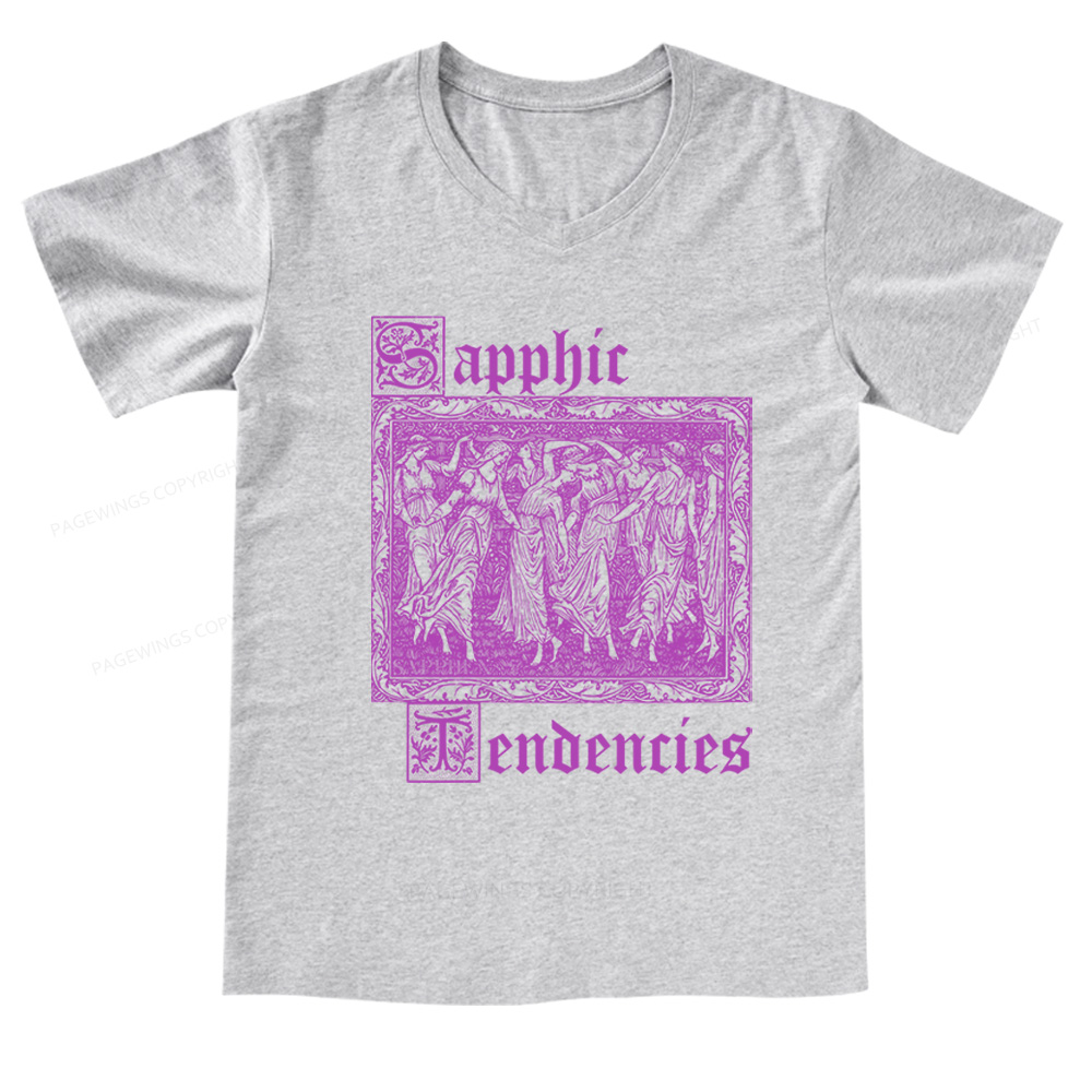 Pagewings Sapphic Tendencies V-neck T-shirt