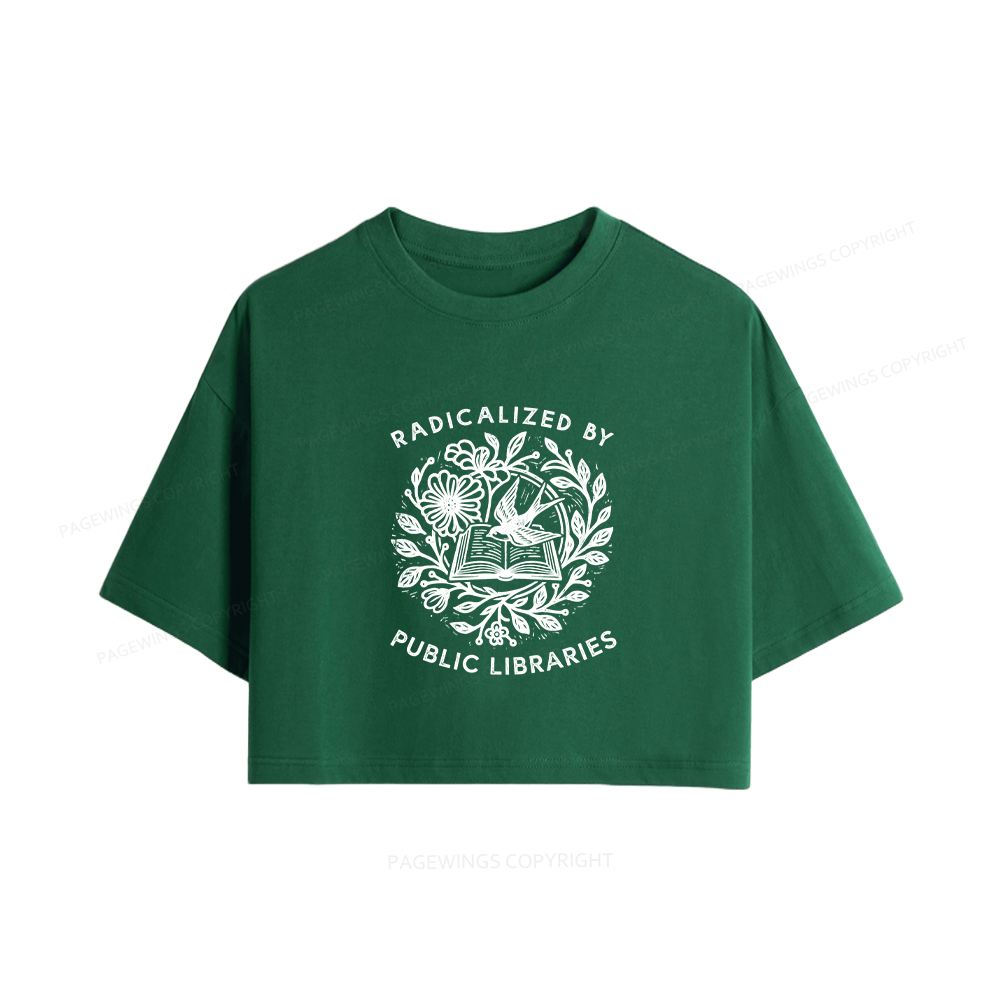 Pagewings Radicalized By Public Libraries Women Crop Tops