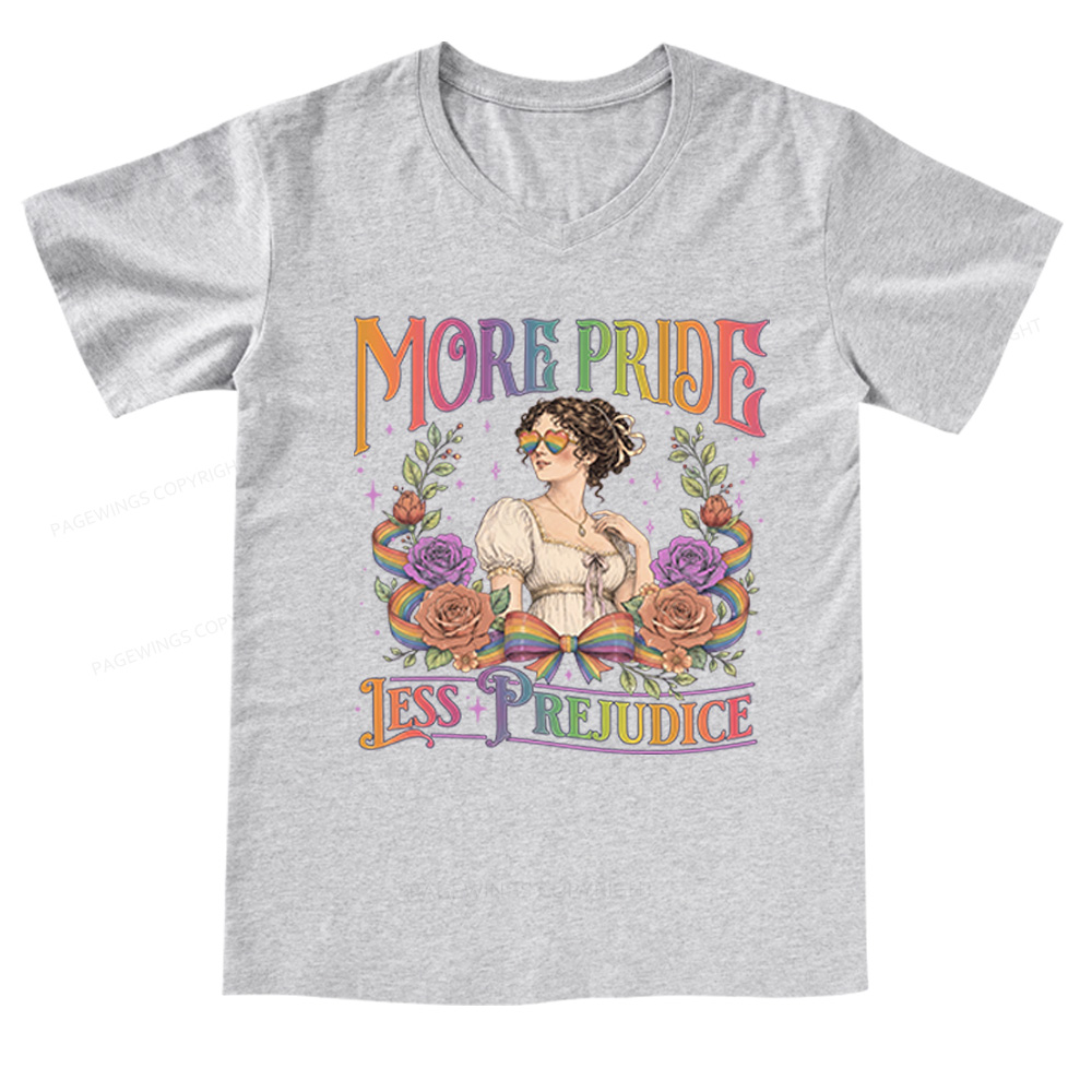 Pagewings More Pride Less Prejudice V-neck T-shirt
