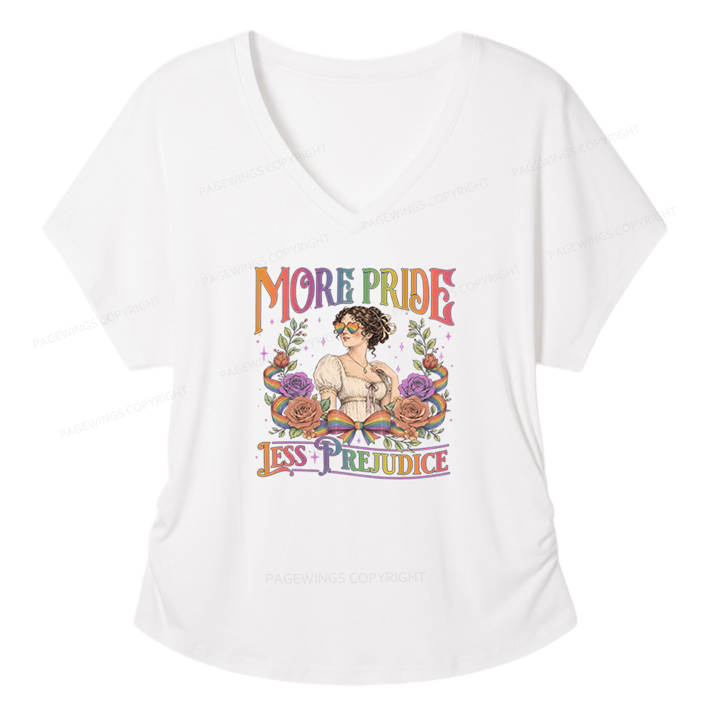 Pagewings More Pride Less Prejudice Soft Women's Modal V-neck T-shirt