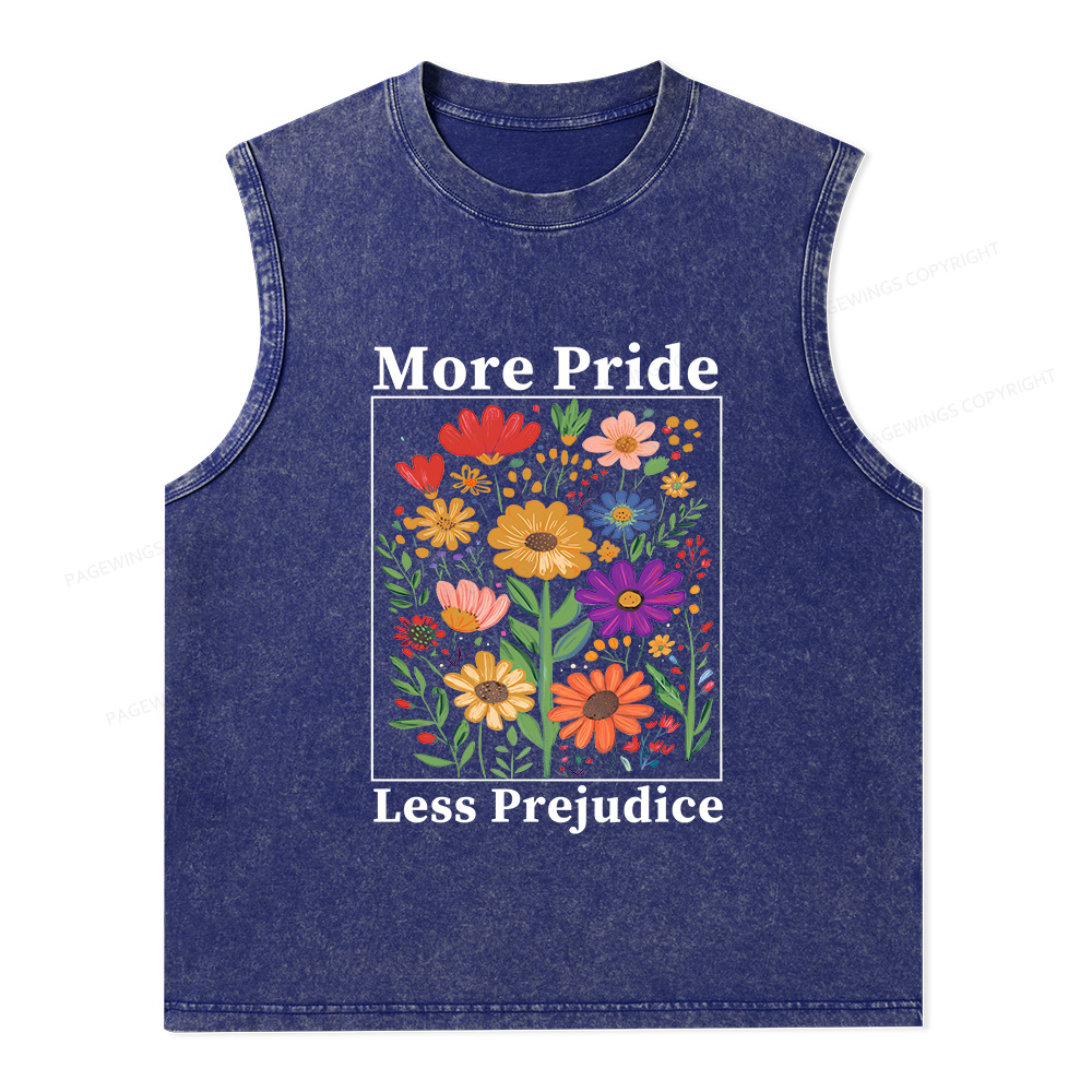 Pagewings Pagewings More Pride Less Prejudice Unisex Washed Tank Top