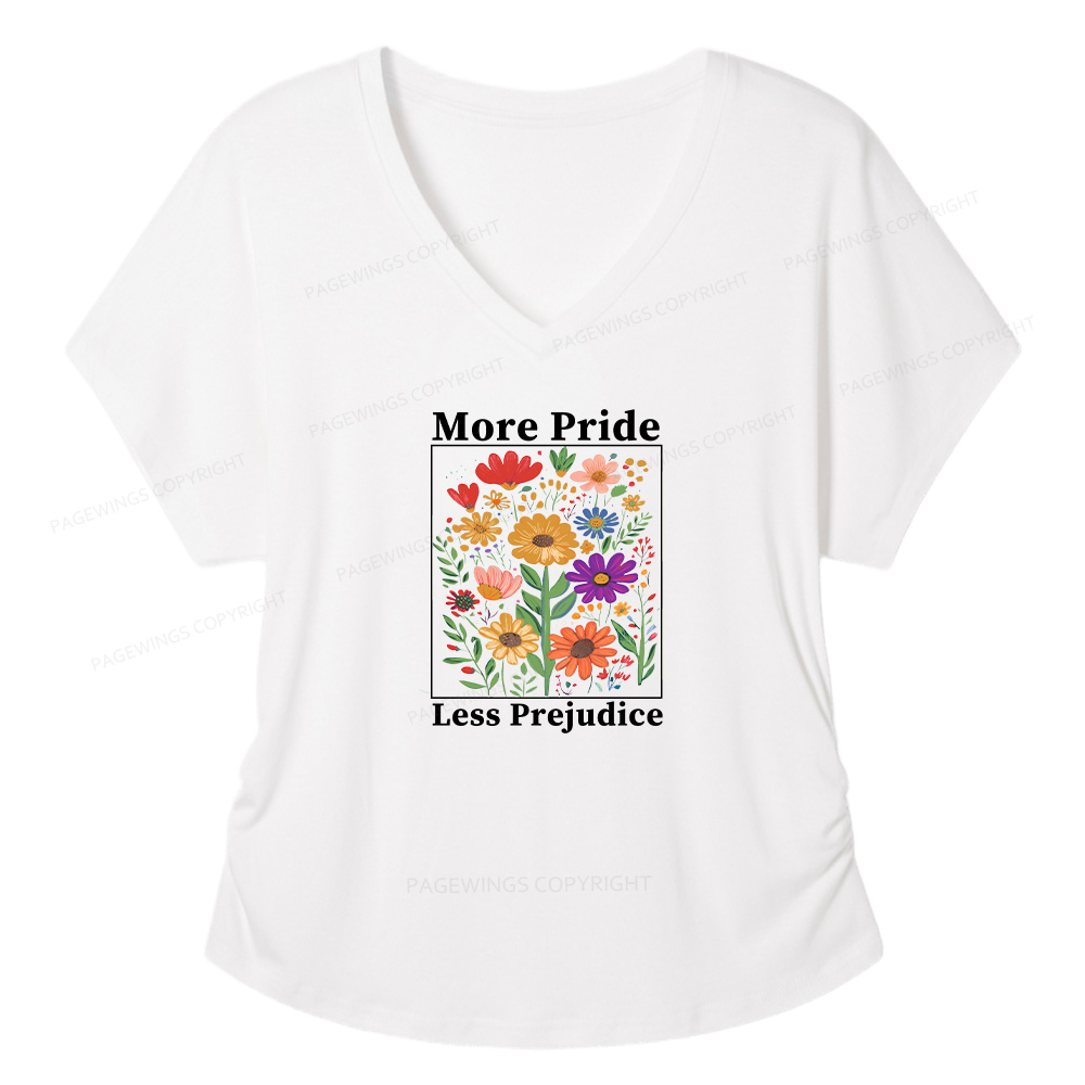 Pagewings Pagewings More Pride Less Prejudice Soft Women's Modal V-neck T-shirt  