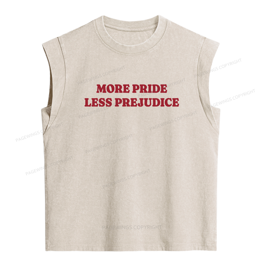 Pagewings More Pride Less Prejudice Women's Washed Tank Top
