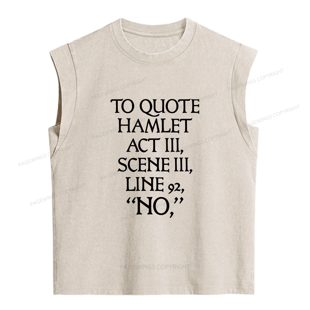 Pagewings To Quote Hamlet Women's Washed Tank Top