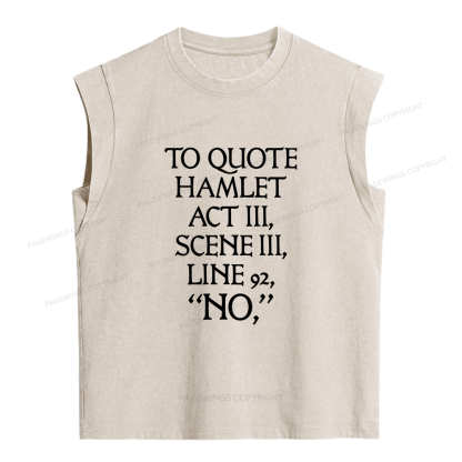 Pagewings To Quote Hamlet Women's Washed Tank Top