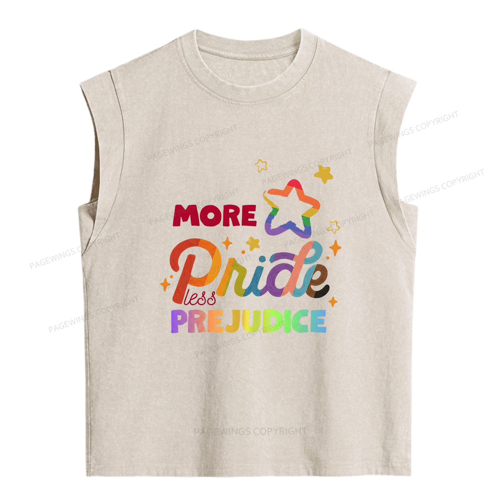 Pagewings More Pride Less Prejudice Women's Washed Tank Top