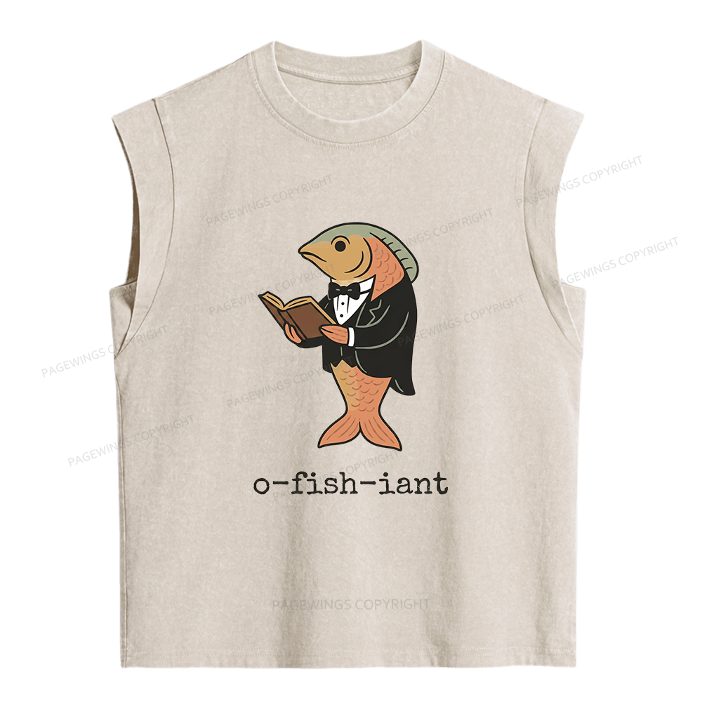 Pagewings O Fish Iant Women's Washed Tank Top