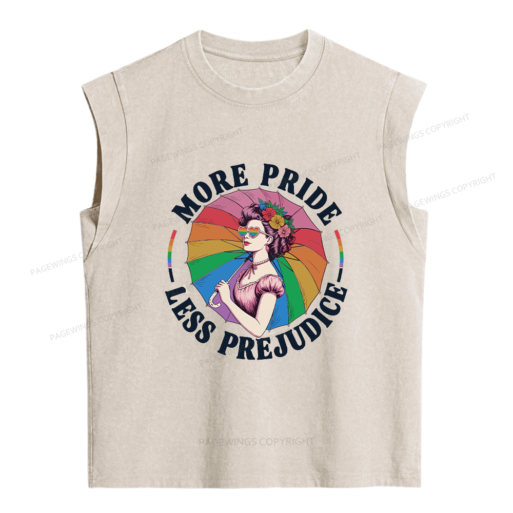 Pagewings More Pride Less Prejudice Women's Washed Tank Top