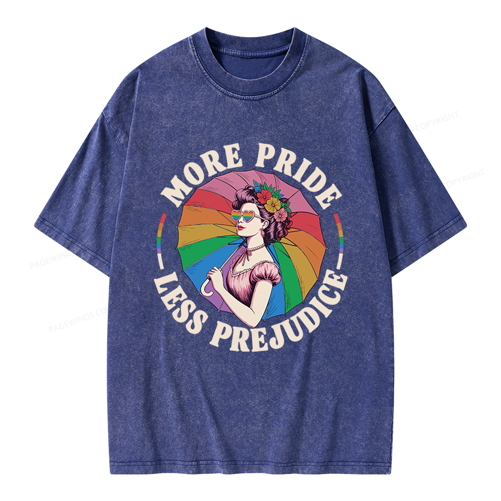 Pagewings More Pride Less Prejudice Unisex Washed T-shirt