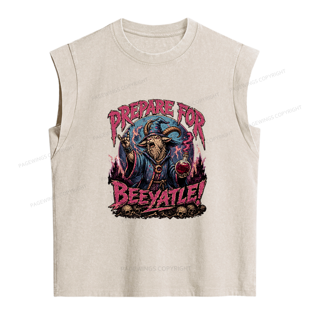 Pagewings Prepare For Beeyatle Women's Washed Tank Top