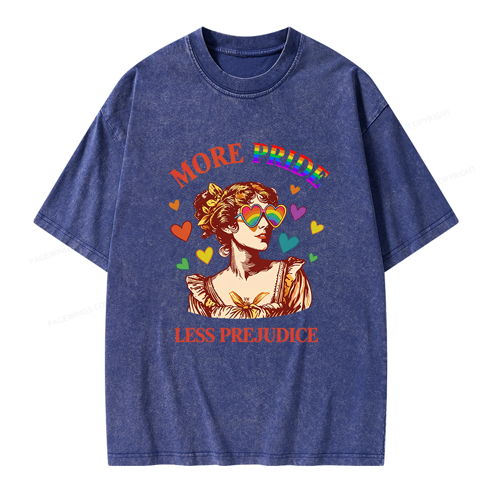 Pagewings More Pride Less Prejudice Unisex Washed T-shirt
