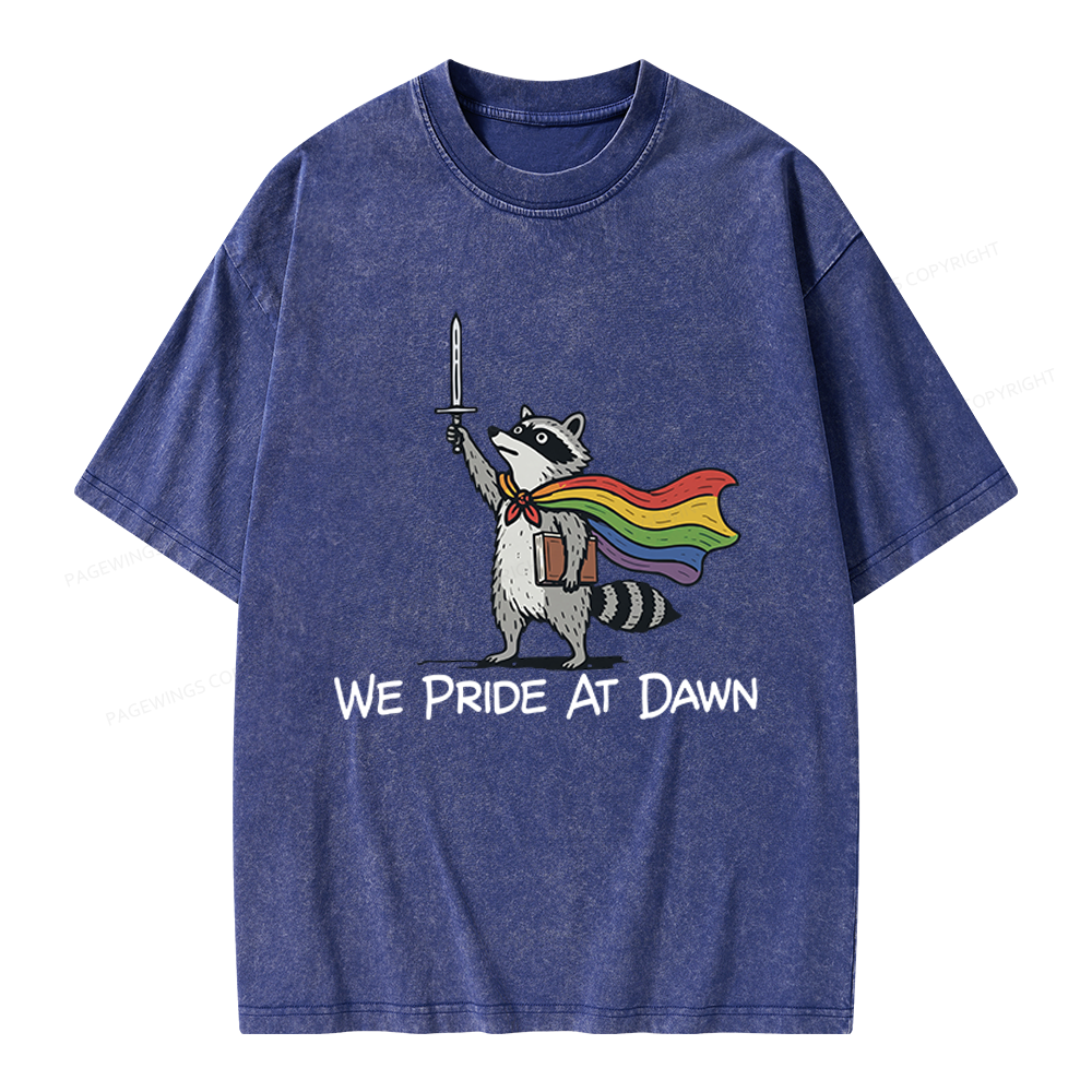 Pagewings We Pride At Dawn Unisex Washed T-shirt