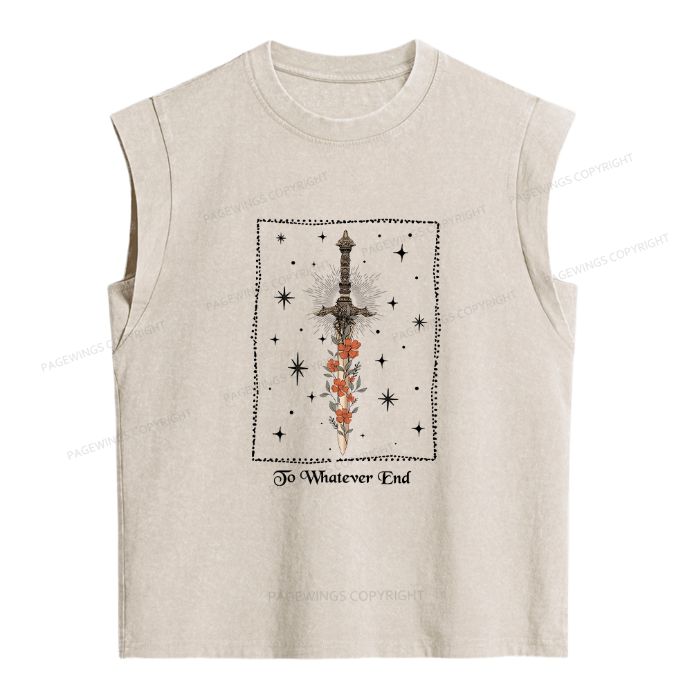 Pagewings To Whatever End Floral  Women's Washed Tank Top