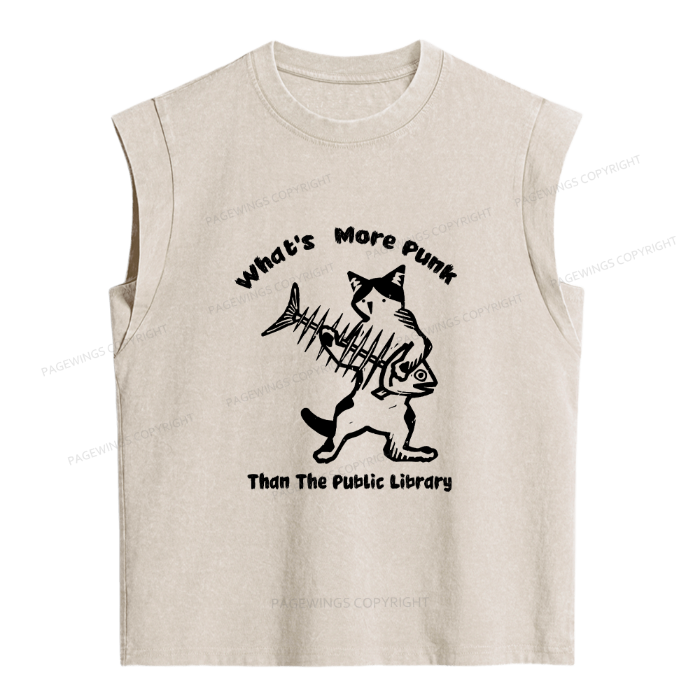 Pagewings What's More Punk Than The Public Library Women's Washed Tank Top