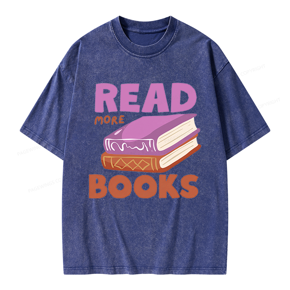 Pagewings Read More Books Unisex Washed T-shirt