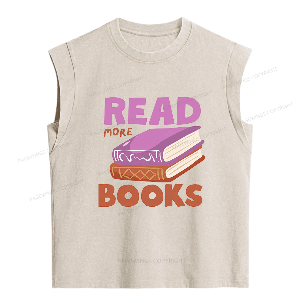 Pagewings Read More Books Women's Washed Tank Top